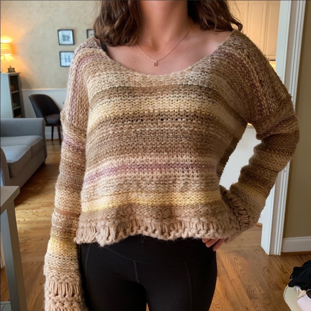 Free People Cropped Knit Sweater